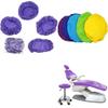 ORILAO 4Pcs/Set Protective Full Dental Chair Cover - Elastic Waterproof Protective Case PU Leather Dental Chair Seat Cover Headrest Backrest Protector Dentist Equipment (Purple, Large size) view 1