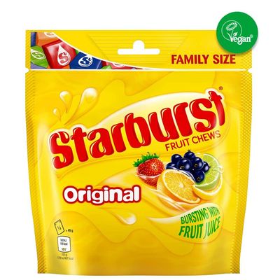 Starburst Original Fruit Chews Sweets Family Size Pouch, 196g