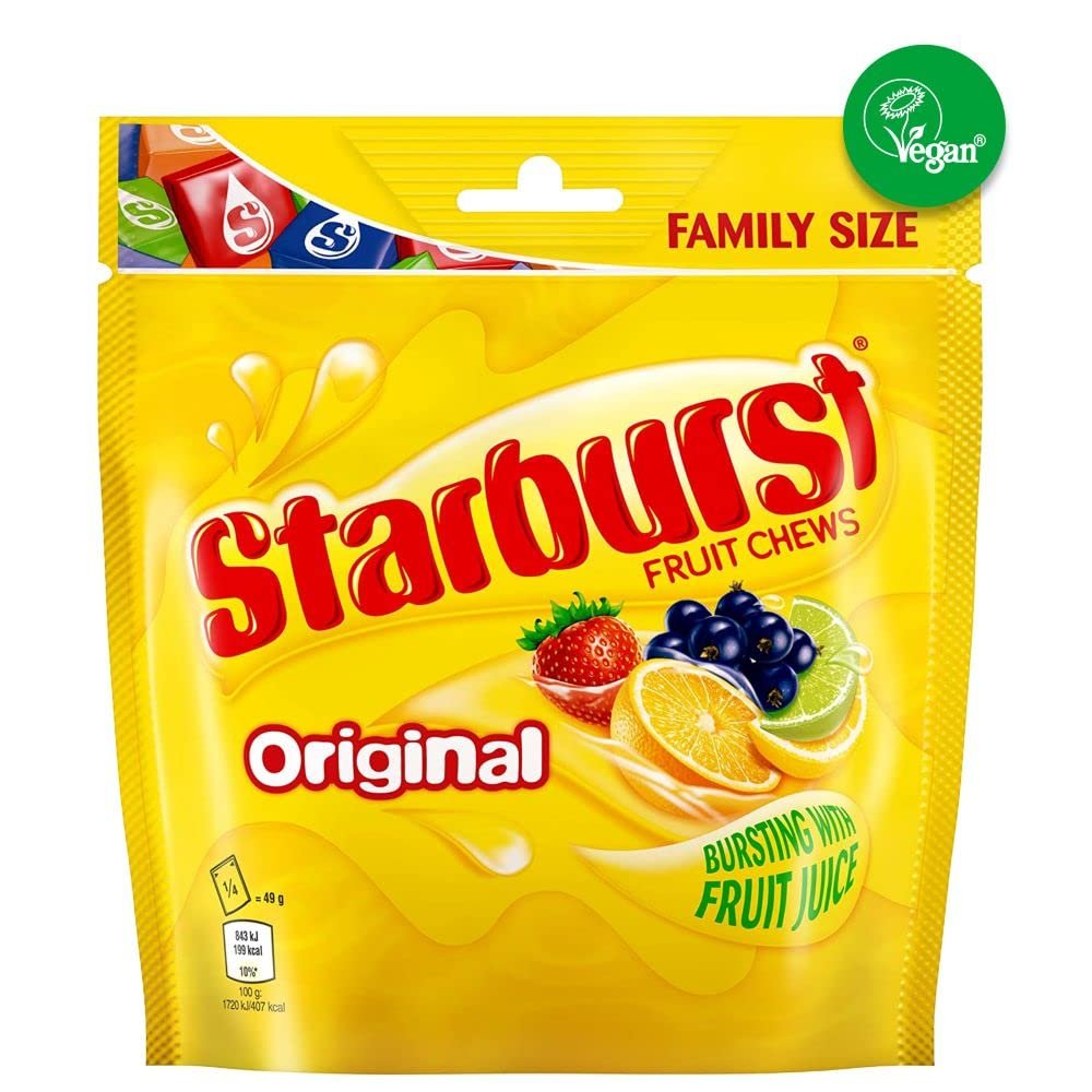 Starburst Original Fruit Chews Sweets Family Size Pouch, 196g