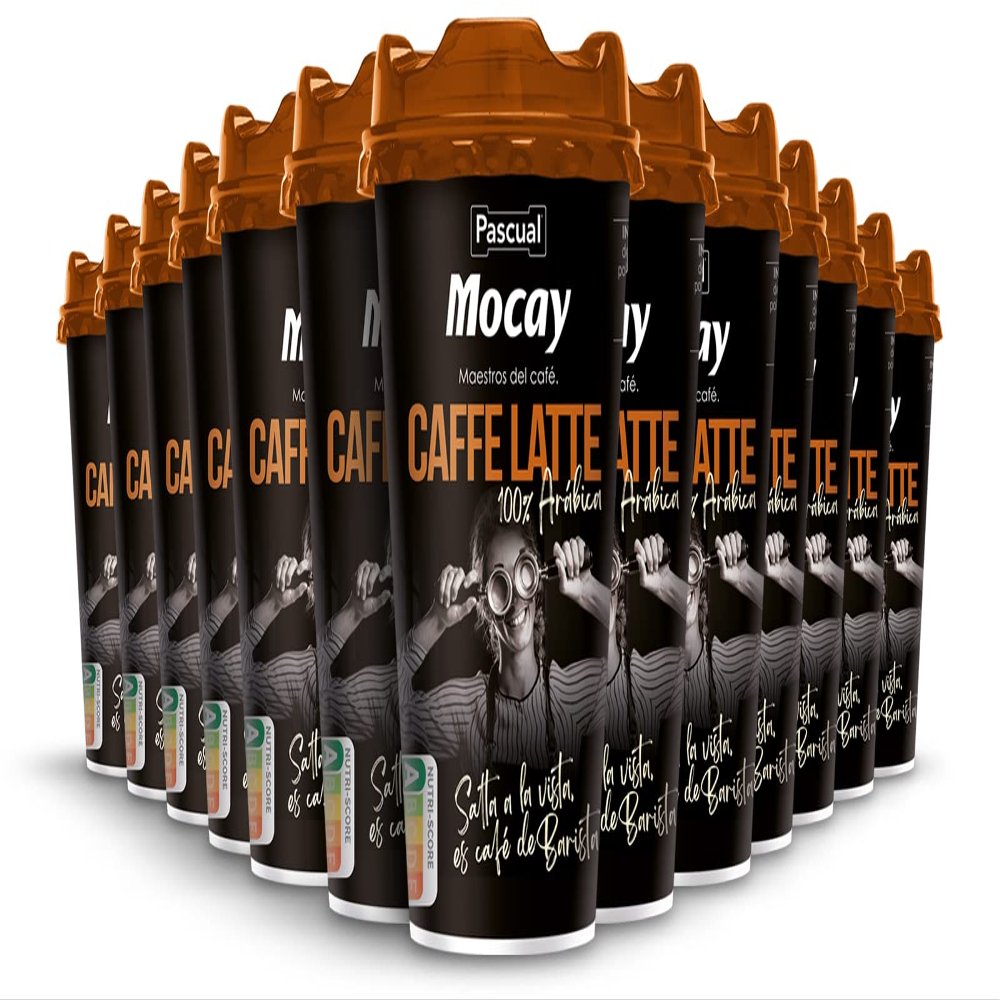 Mocay - Cold Brew Coffee Ready to Drink - Pack of Latte Coffee Glasses - 20 Glasses x 200 ml