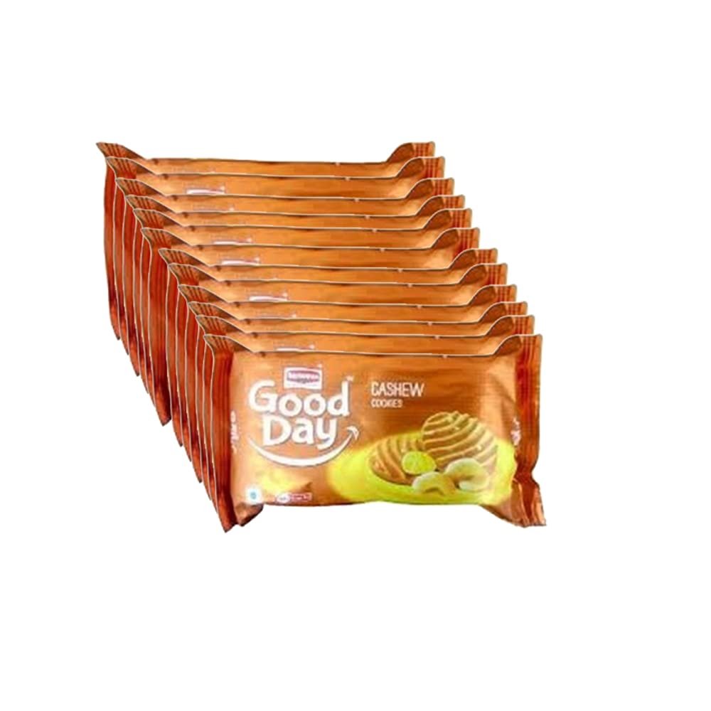 Britannia Good day Biscuits and Cookies 72g (Pack of 12)  Cashew Nuts - Highly Nutritive  No Added Preservatives  Tasty and Healthy - Cracker Cookies Tea Time Snacks for Kids & Family