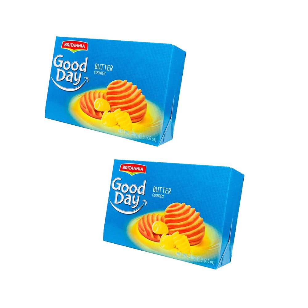 Britannia Good day Biscuits and Cookies 216g (Pack of 2)  Butter Cookies  Highly Nutritive  Cracker Biscuits Cookies Tea Time Snacks for Kids & Family  Tasty and Healthy - Price Mark  2.20