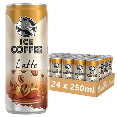 HELL Ice Coffee Latte | 24 x 250ml Cans Multipack | 40mg/100ml Caffeine | Contains Arabica Coffee Extracts | 75% UHT Milk | Ready To Drink