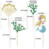 Glitter Mermaid Cake Topper 7Pcs, Cake Cupcake Toppers for Girls Mermaid Themed Birthday Cake Party Decorations view 3