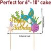 Glitter Mermaid Cake Topper 7Pcs, Cake Cupcake Toppers for Girls Mermaid Themed Birthday Cake Party Decorations view 4