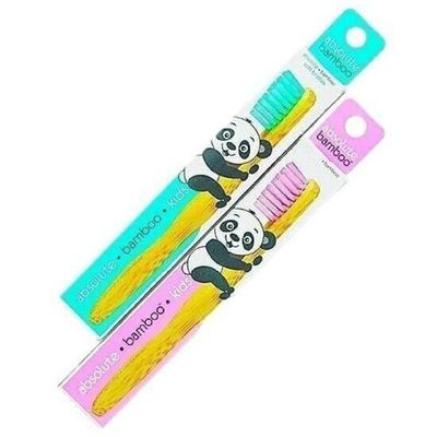 Absolute Bamboo Kids Toothbrush Soft Bristles Sustainable Biodegradable (Aqua)