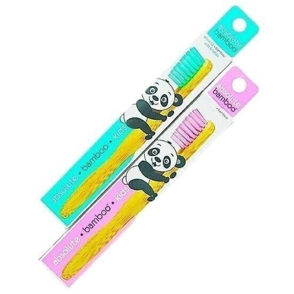 Absolute Bamboo Kids Toothbrush Soft Bristles Sustainable Biodegradable (Aqua)