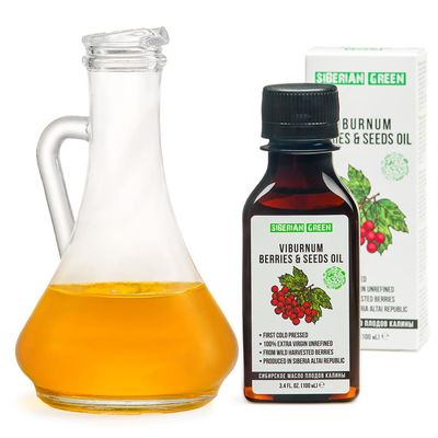 Siberian Green Viburnum Seeds and Berries Oil | 100% Natural Extra Virgin Cold Pressed 100 ml / 3.4 fl oz | Premium Flavour