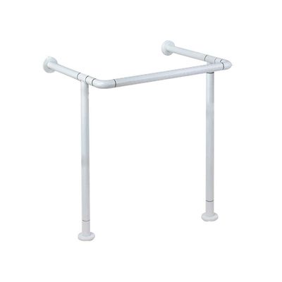 Bathroom Grab Bar Safety Support Rail, Floor-Mounted Safety Grab Bar, Stainless Steel Wash Hand Basin Support Rail with Leg Support Handrail Elderly Disabled Wash Face Non-Slip Grip Towel Rack Color: