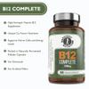 Barefoot Nutrition - B12 Complete, High Strength Supplement, Methylated B 12 (1000g) - with Cofactors Methyl folate (400g) & D-Biotin (400g) - 60 x 1 A Day Vegan-Friendly Capsules view 2