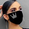 Face Mask Fashion Women Sparkly Rhinestone Queen Reusable Outdoor Drill Breathable Ice Cotton Windproof Mask Washable Adjustable Mask view 2