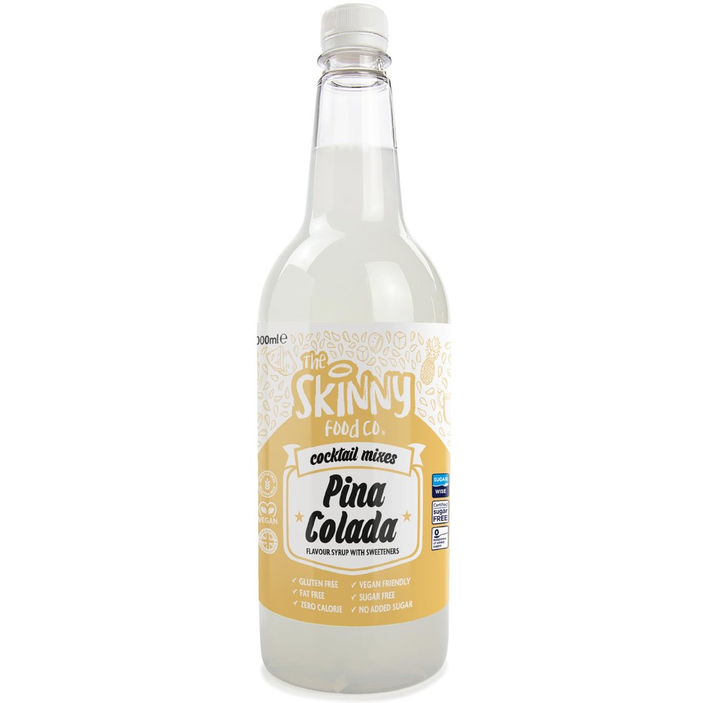 Skinny Food Co Sugar-Free Pina Colada Martini Skinny Cocktail Mixer  1 Litre - Low Calorie, 0g Sugar - Vegan, Gluten-Free & Keto Friendly - Tropical flavour with Mango, Passion Fruit & Orange