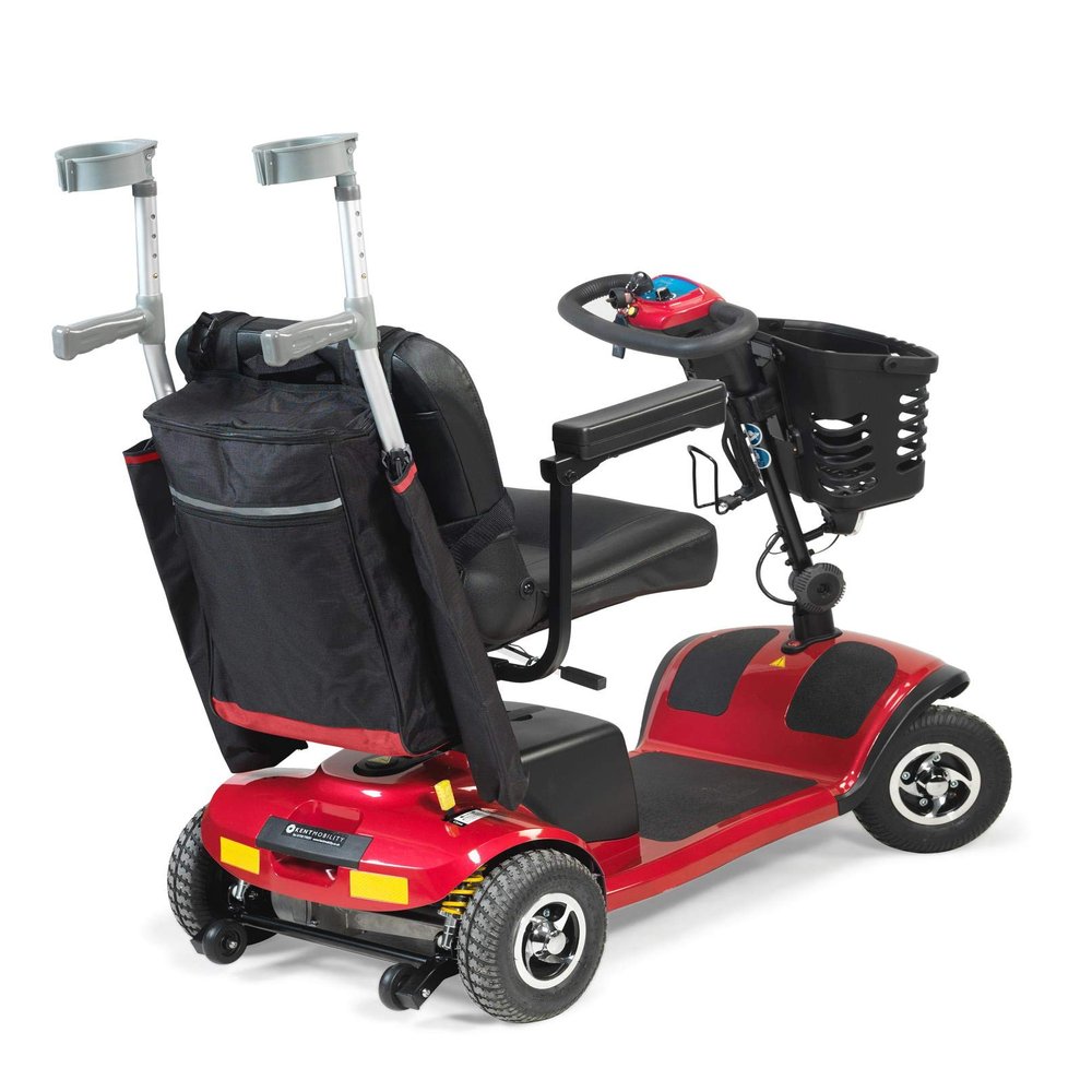Aids 4 Mobility Black & Red Large Scooter or Wheelchair Storage Backpack Bag Mobility Padded Rear Ideal for Holding Walking Stick, Crutches and Other Mobility Equipment