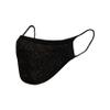 Sugar Reef Protective mask in antibacterial fabric - BLACK WITH GOLD GLITTER - fashion accessory - elastic and comfortable - washable and reusable - unisex view 1