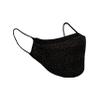 Sugar Reef Protective mask in antibacterial fabric - BLACK WITH GOLD GLITTER - fashion accessory - elastic and comfortable - washable and reusable - unisex view 3