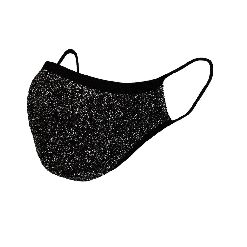 Sugar Reef Protective mask in antibacterial fabric - SILVER GLITTER - fashion accessory - elastic and comfortable - washable and reusable - unisex