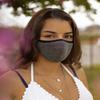 Sugar Reef Protective mask in antibacterial fabric - SILVER GLITTER - fashion accessory - elastic and comfortable - washable and reusable - unisex view 4