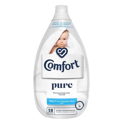 Comfort Pure Ultra Concentrated Fabric Conditioner 58 Washes, 870ml