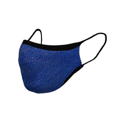 Sugar Reef Protective mask in antibacterial fabric - ELECTRIC BLUE GLITTER - fashion accessory - elastic and comfortable - washable and reusable - unisex
