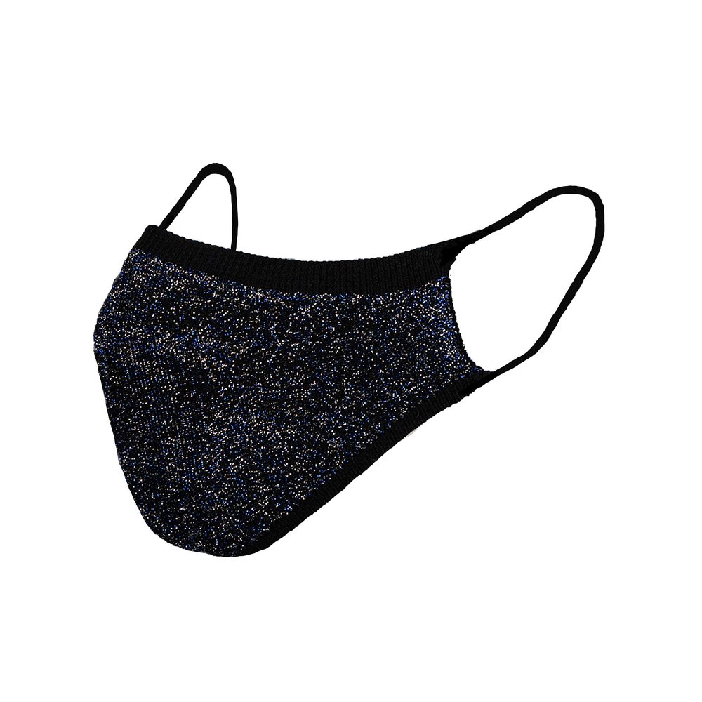 Sugar Reef Protective mask in antibacterial fabric - BLUETTE GLITTER - fashion accessory - elastic and comfortable - washable and reusable - unisex
