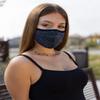 Sugar Reef Protective mask in antibacterial fabric - BLUETTE GLITTER - fashion accessory - elastic and comfortable - washable and reusable - unisex view 4