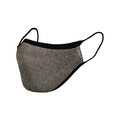 Sugar Reef Protective mask in antibacterial fabric - GOLD AND SILVER GLITTER - fashion accessory - elastic and comfortable - washable and reusable - unisex