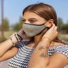 Sugar Reef Protective mask in antibacterial fabric - GOLD AND SILVER GLITTER - fashion accessory - elastic and comfortable - washable and reusable - unisex view 4