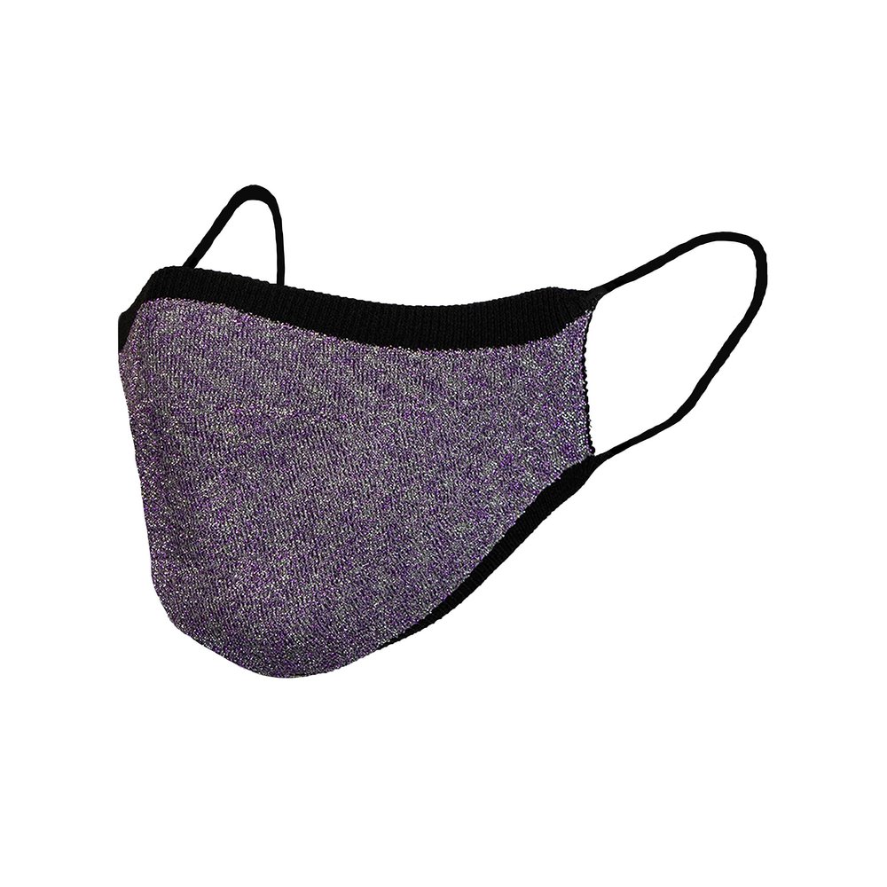 Sugar Reef Protective mask in antibacterial fabric - LILAC GLITTER - fashion accessory - elastic and comfortable - washable and reusable - unisex