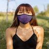 Sugar Reef Protective mask in antibacterial fabric - LILAC GLITTER - fashion accessory - elastic and comfortable - washable and reusable - unisex view 4