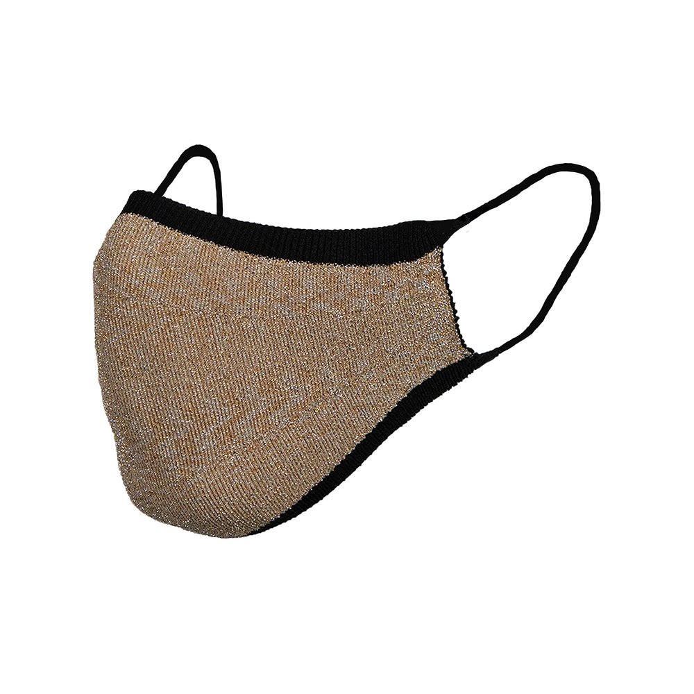 Sugar Reef Protective mask in antibacterial fabric - CAMEL GLITTER - fashion accessory - elastic and comfortable - washable and reusable - unisex