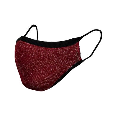 Sugar Reef Protective mask in antibacterial fabric - RED GLITTER - fashion accessory - elastic and comfortable - washable and reusable - unisex