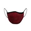 Sugar Reef Protective mask in antibacterial fabric - RED GLITTER - fashion accessory - elastic and comfortable - washable and reusable - unisex view 2