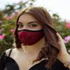 Sugar Reef Protective mask in antibacterial fabric - RED GLITTER - fashion accessory - elastic and comfortable - washable and reusable - unisex view 4