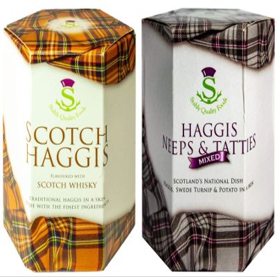 2 Pack Scottish Haggis and Neeps & Tatties Haggis Mix in a Tin - Tinned Scottish Food Gifts Scotland's National Dish