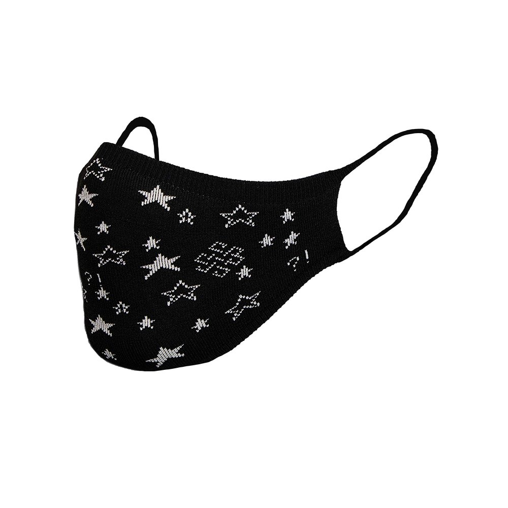 Sugar Reef Protective mask in antibacterial fabric - STARS - fashion accessory - elastic and comfortable - washable and reusable - unisex