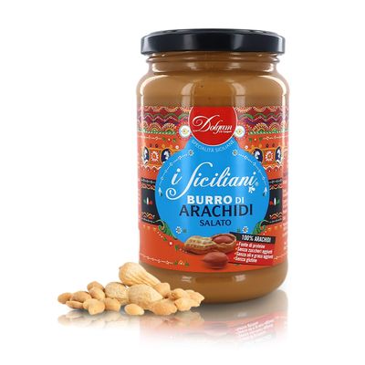 Dolgam Salted Peanut Butter, Made in Italy, 13.22 Oz Jar