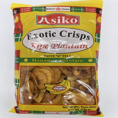 Asiko Exotic Ripe Plantain Chips ( 30pack in a Box )