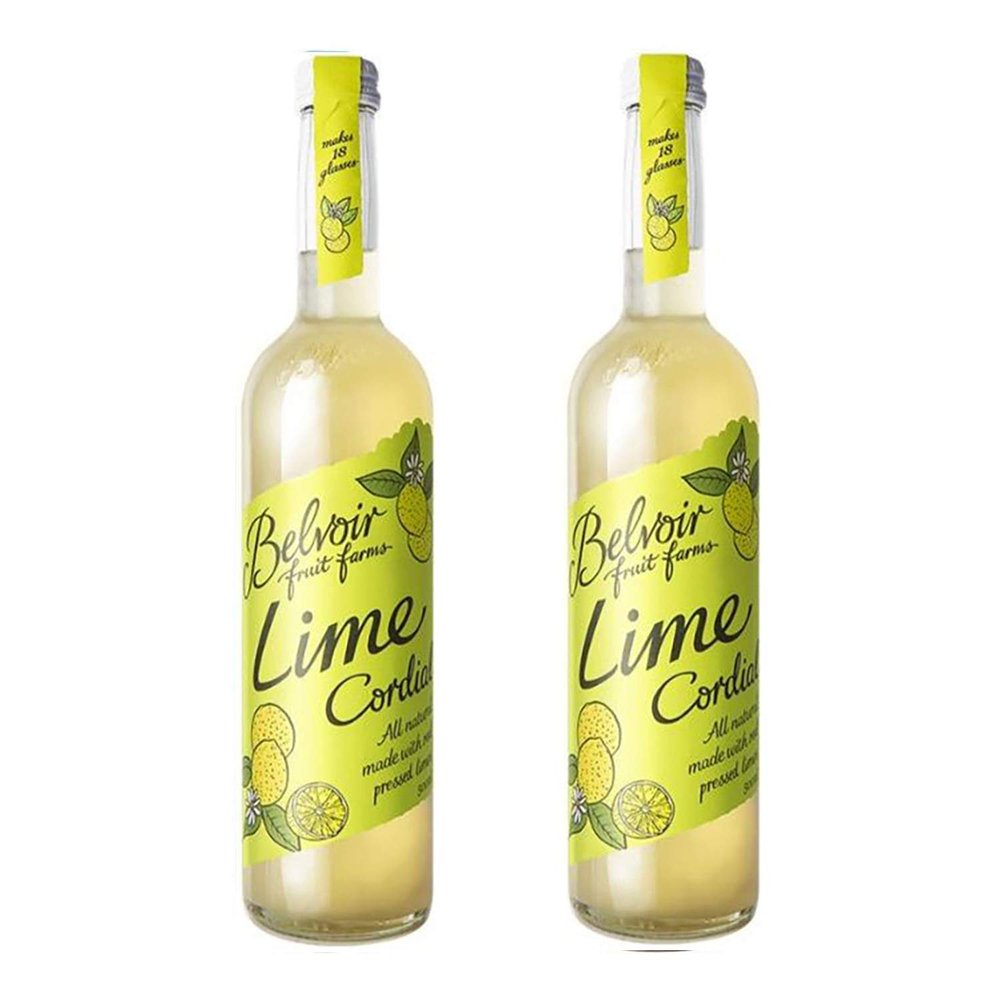 Belvoir Lime Cordial 500ml Glass Bottle (Pack of 2)