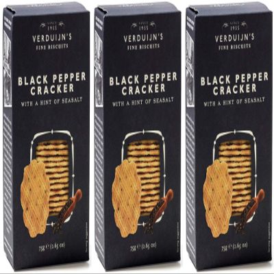 Verduijn's Black Pepper & Sea Salt Cracker (3 x 75g)