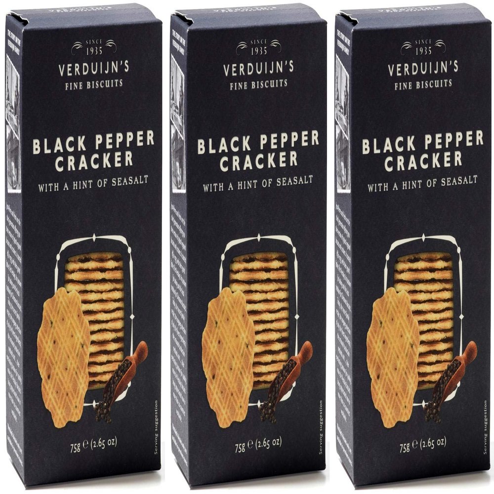 Verduijn's Black Pepper & Sea Salt Cracker (3 x 75g)