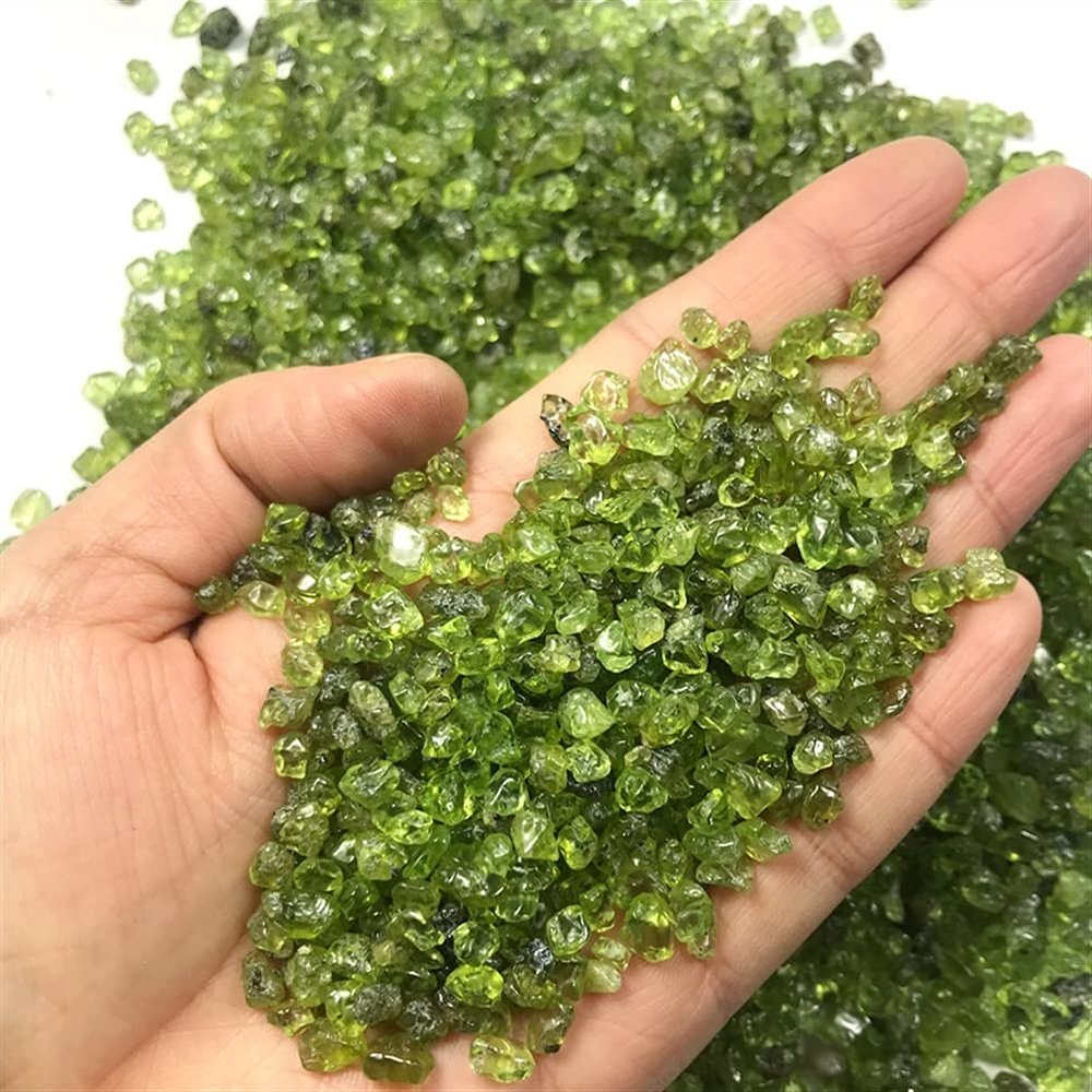 100g 2-4mm Natural Stone Perido Quartz Olivine Green Crystal Mineral Specimen Rock Chip Gravel Rough Raw Gemstone Decoration-100g 2-4mm_