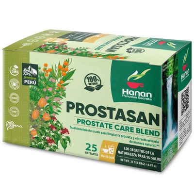Prostasan Prostate Blend - Herbal Tea Annatto Leaves (Achiote), Humanpinta, Cat's Claw (Ua de Gato), Horsetail (Cola de Caballo) and Soldier's Herb (Matico) - 25 Teabags from Peru for Prostate Care