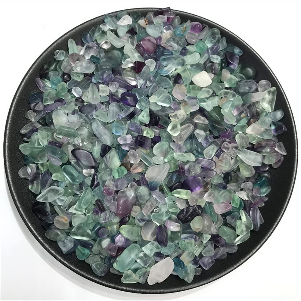 100g Natural Fluorite Quartz Crystal Stone Rock Rough Polished Gravel Specimen Natural Stones and Minerals Happy Fish Tank stone-100g 8-12mm_