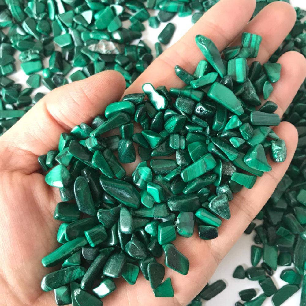 100g Malachite Crystal Gravel Mineral Crystal Chip Beads Home or Fountain Decor-100g 8-12mm_