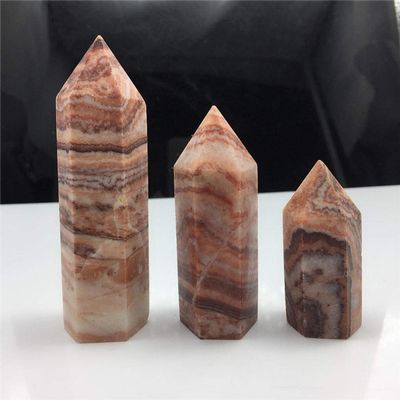 1Pc Natural Rhodochrosite Crystal to Improve Mood Point Gemstone Hexagonal Column Stone Mineral Home decoration-7-8cm_