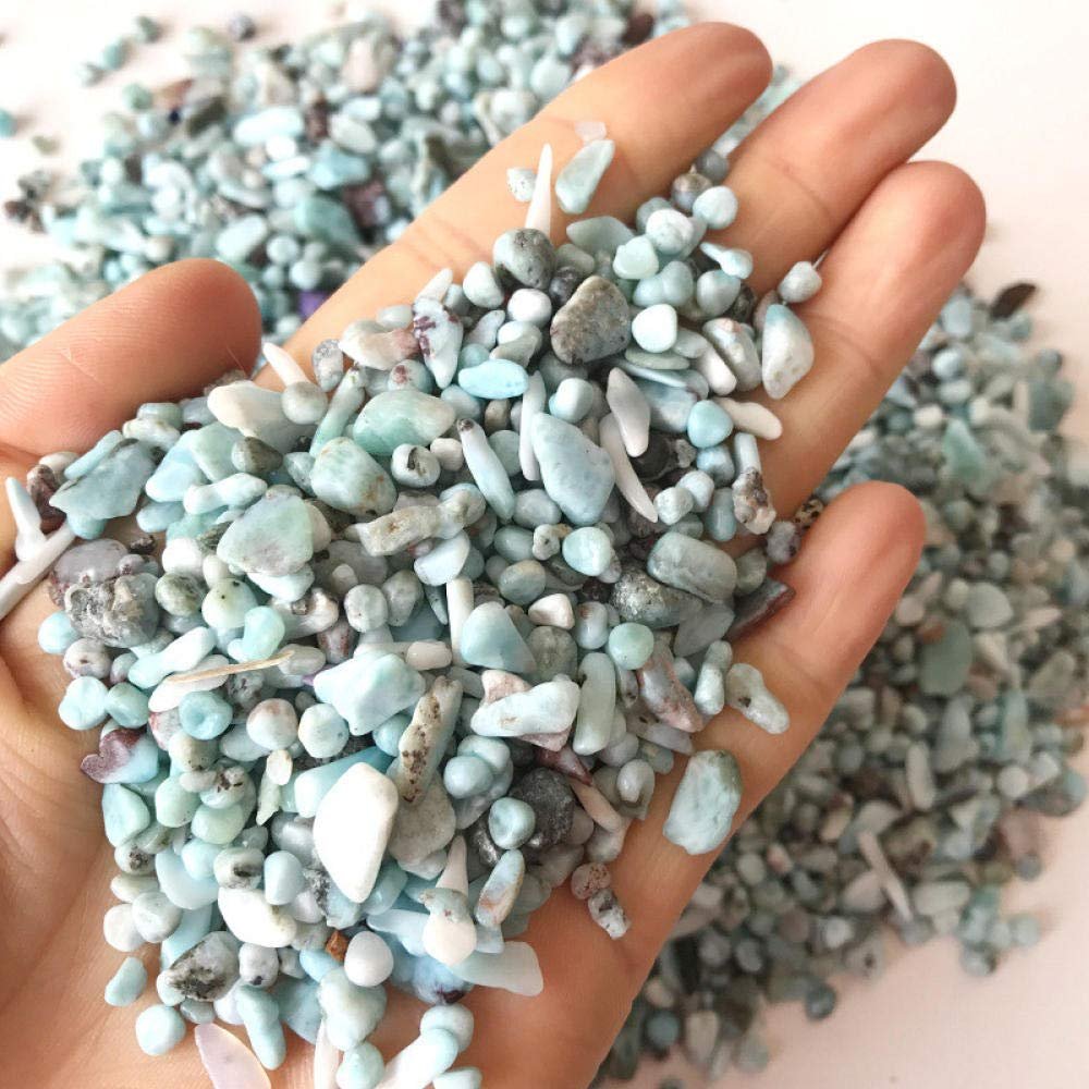 100g 8-12mm Natural Larimar Gravel Polished Rock Crystal Tumbled Stone Semi-Precious Stone for decoration-100g 8-12mm_