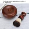 Agatige Hair Shaving Brush & Bowl Set, Wooden Shaving Soap Bowl Shaving Mug with Lid Beard Mens Shaving Kit Cream Brush Tool for Men Wet Close Shave view 4