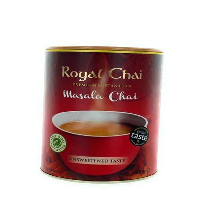 Royal Tea Masala Chai Unsweetened Tub 400g (Pack of 3) Premium Instant Tea Masala Tea Natural Instant Masala Indian Tea