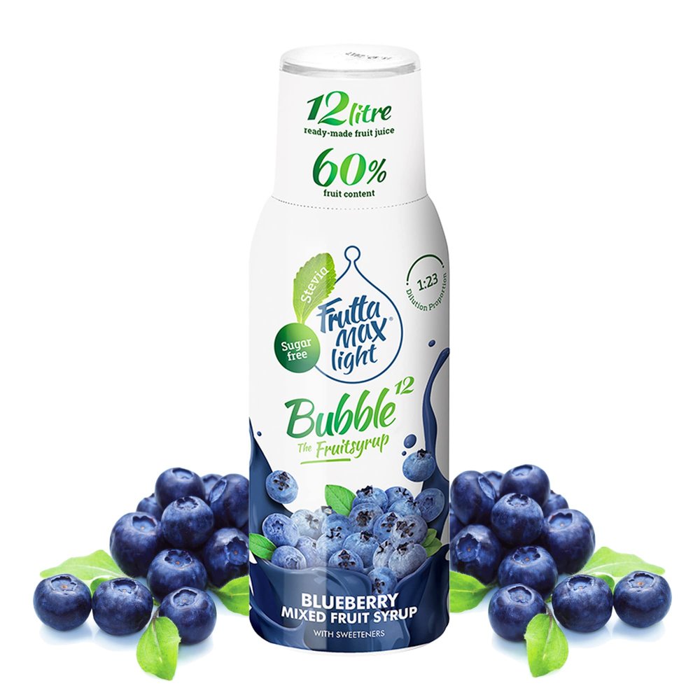 FruttaMax Sugar-Free Blueberry Syrup  60% Real Fruit | Low-Calorie Drink Syrup for Soda Makers, Cocktails & Desserts  500ml