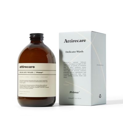Attirecare Delicate Wash Prima^ - Plant-Based Laundry Detergent for Silk, Wool & Cashmere - Gentle Hand & Machine Wash - 500ml